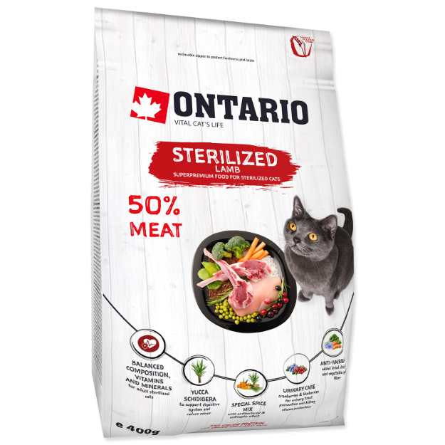 ONTARIO Cat Sterilised Lamb 0,4kg