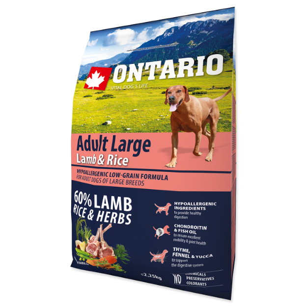 ONTARIO Dog Adult Large Lamb & Rice & Turkey 2,25kg