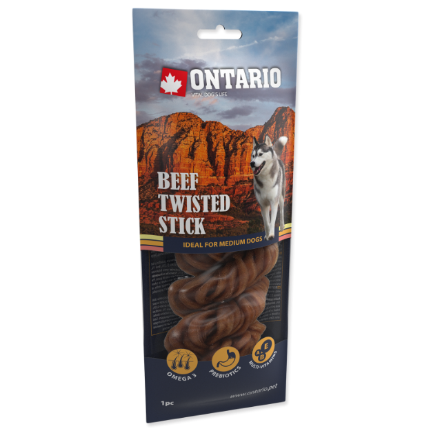 Picture of ONTARIO Rawhide Braided Snack Twisted Stick 15cm 1pcs