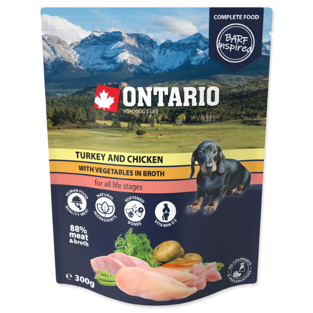Picture of Kapsička ONTARIO Dog Turkey and Chicken with Vegetable in Broth  300 g